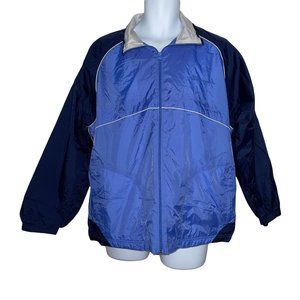 Vintage Champion Patchwork Nylon Lightweight Fully Lined Track Athletic Jacket L